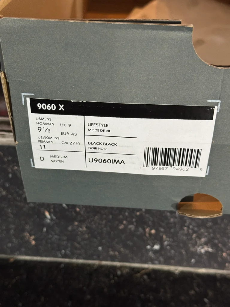 New Balance 9060X – Noir – Neuve avec boîte et étiquette – Pointure 43 – photo 6